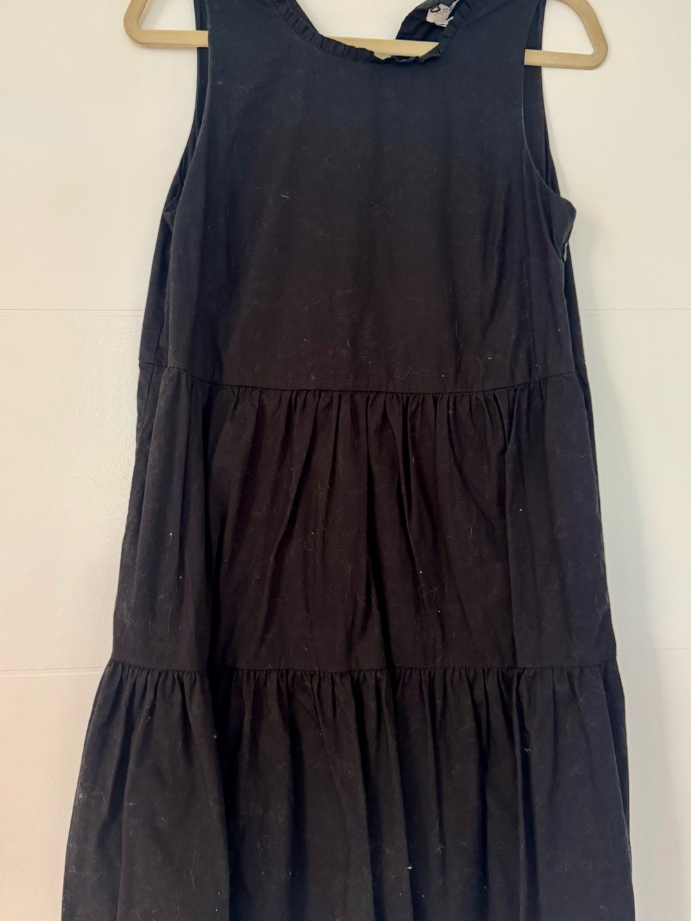 J. Crew Black Asymmetrical Tiered Dress